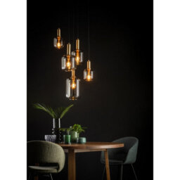 Lucide Joanet 5 Light Glass Cluster Ceiling Pendant Gold - thumbnail 4