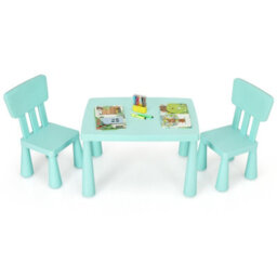 Gainoom 3 Pcs Kids Table And Chair Set Toddler Activity Center Children Writing Desk - thumbnail 3