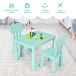 Gainoom 3 Pcs Kids Table And Chair Set Toddler Activity Center Children Writing Desk - thumbnail 7