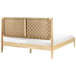 Beliani Bed Pine Wood Brunemont 160 X 200 Cm (Eu King Size) Light Brown - thumbnail 5