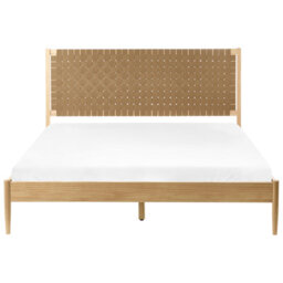 Beliani Bed Pine Wood Brunemont 160 X 200 Cm (Eu King Size) Light Brown - thumbnail 4