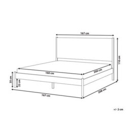 Beliani Bed Pine Wood Brunemont 160 X 200 Cm (Eu King Size) Light Brown - thumbnail 3