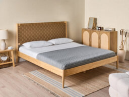 Beliani Bed Pine Wood Brunemont 160 X 200 Cm (Eu King Size) Light Brown - thumbnail 2