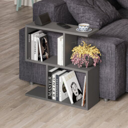 Decortie Homemania 60Cm Multipurpose Side Table For Living Room, Anthracite Grey Finish