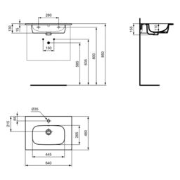 Ideal Standard I.life A Matt Coffee Brown Oak Effect Wall-Mounted Vanity Unit & Basin Set With 2 Black Handle (W)600mm (H)630mm - thumbnail 6