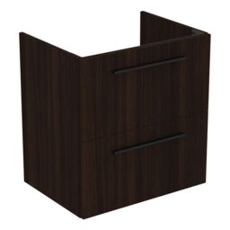Ideal Standard I.life A Matt Coffee Brown Oak Effect Wall-Mounted Vanity Unit & Basin Set With 2 Black Handle (W)600mm (H)630mm - thumbnail 5