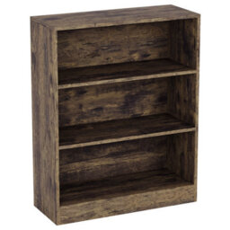 Lassic Vida Designs Cambridge 3 Tier Low Bookcase Freestanding Wooden Storage Shelf Display Unit White, Dark Wood