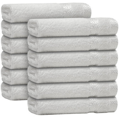 Casabella 12 Pack Flannel Face Cloth - 100% Cotton Face Towels Soft & Absorbent Super Quality Washcloths - image 1