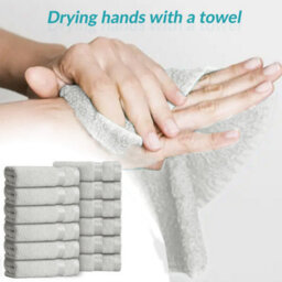 Casabella 12 Pack Flannel Face Cloth - 100% Cotton Face Towels Soft & Absorbent Super Quality Washcloths - thumbnail 6