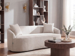 Beliani Modern Sofa Amal Fabric Light Beige - thumbnail 2