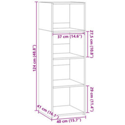 Berkfield Highboard Concrete Grey 40X41X124 Cm Engineered Wood - thumbnail 9