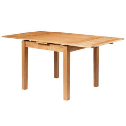 Dining Table, Small Extendable Table, Solid Oak Pull Out Leaf Kitchen Table - thumbnail 1