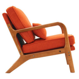 Orange Accent Chairs With Solid Wood Frame, Armchair With Lumbar Pillow - thumbnail 5