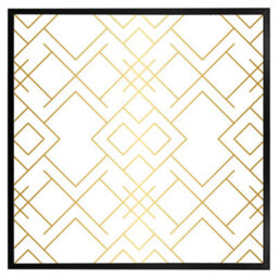 "Andrew Lee Golden Geo Pattern (Picutre Frame) / 16X16"" / Oak"