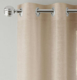 Tyrone Textiles Pair Of Crete Natural Luxury Linen Look Sheer Panels With Eyelet Header 137 Cm - thumbnail 2