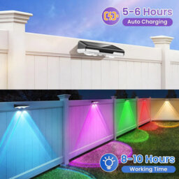 Solar Powered Door Fence Wall Lights Led Outdoor Garden Patio Decorative Lamp 4Pcs - thumbnail 2
