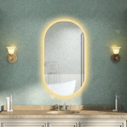 AVER-GROWTH Oval Led Bathroom Mirror With Lights 3 Colour Demister Anti-Fog Touch/wall Switch Vertical/horizontal Illuminated Mirror 600X900mm - thumbnail 2