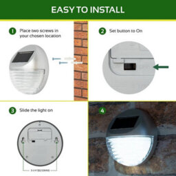 Solar Powered Fence Lights / 5 Pack, Bright White Light Colour - thumbnail 3