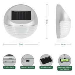 Solar Powered Fence Lights / 5 Pack, Bright White Light Colour - thumbnail 2