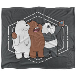 We Bare Bears Silky Selfie Supersoft Blanket Grey/white/brown (One Size)