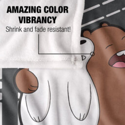 We Bare Bears Silky Selfie Supersoft Blanket Grey/white/brown (One Size) - thumbnail 4