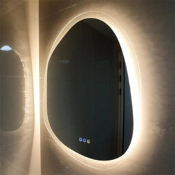 Luvodi 500X700mm Led Bathroom Mirror Pebble Design Backlit Illuminated Vanity Mirror Touch Sensor, Anti-Fog - thumbnail 8