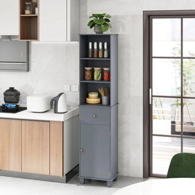 172 Cm Tall Bathroom Cabinet Freestanding Storage Unit - image 1