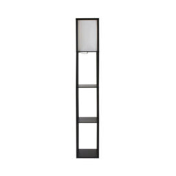 Valuelights Struttura Black Shelving Unit Floor Lamp With Fabric Shade - thumbnail 7