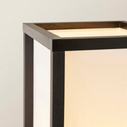 Valuelights Struttura Black Shelving Unit Floor Lamp With Fabric Shade - thumbnail 4