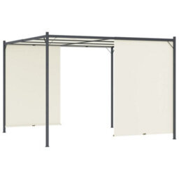 Pergola With Adjustable Roof Cream White 3X3 M Steel - thumbnail 3