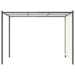 Pergola With Adjustable Roof Cream White 3X3 M Steel - thumbnail 2