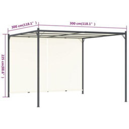 Pergola With Adjustable Roof Cream White 3X3 M Steel - thumbnail 7