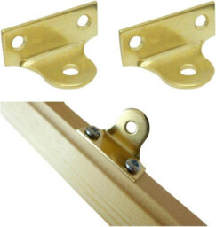 SISI UK Right Angle Picture Brackets Hooks Picture Hanging Plate Brass L Shaped Brackets Wall Brackets Fixing Picture Mirror Pack Of 6 - thumbnail 2
