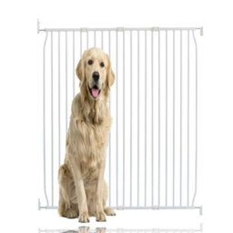Bettacare Extra Tall Eco Screw Fit Pet Gate, White, 130Cm - 140Cm, Extra Tall Gate 100Cm In Height, Screw Fitted Dog Gate - thumbnail 1