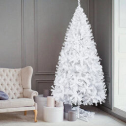 6Ft Artificial White Christmas Tree Xmas Decorated Tree Branches With Stand - thumbnail 4