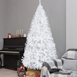 6Ft Artificial White Christmas Tree Xmas Decorated Tree Branches With Stand - thumbnail 3