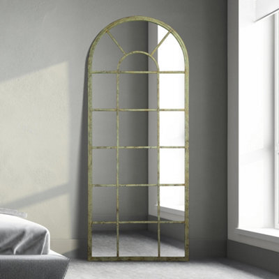 Mirroroutlet The Dorset Green Country Metal Framed Arched Leaner Wall Mirror 159Cm X 66Cm - image 1