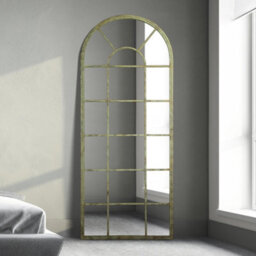 Mirroroutlet The Dorset Green Country Metal Framed Arched Leaner Wall Mirror 159Cm X 66Cm
