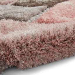 Grey Pink Modern Shaggy Easy To Clean Geometric Rug For Dining Room-160Cm X 220Cm - thumbnail 7