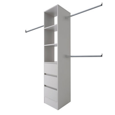 Spacepro Modular Cashmere 3 Drawer Tower Unit (H)2100mm (W)450mm (D)500mm - image 1