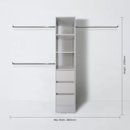 Spacepro Modular Cashmere 3 Drawer Tower Unit (H)2100mm (W)450mm (D)500mm - thumbnail 8