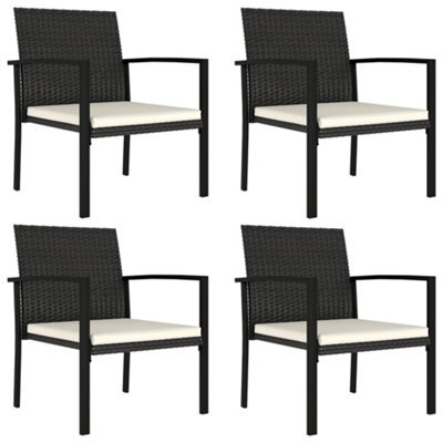 Berkfield Garden Dining Chairs 4 Pcs Poly Rattan Black - image 1