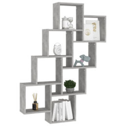 Berkfield Wall Cube Shelf Concrete Grey 90X15X119 Cm Engineered Wood - thumbnail 3