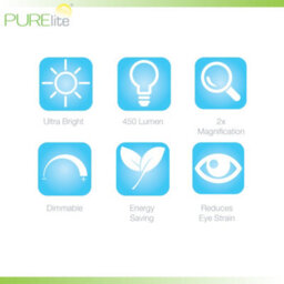 Purelite Volt Led Magnifying Table Lamp 2X Lens 450 Lumens Phone Stand And Usb Port - thumbnail 7