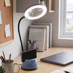 Purelite Volt Led Magnifying Table Lamp 2X Lens 450 Lumens Phone Stand And Usb Port - thumbnail 2
