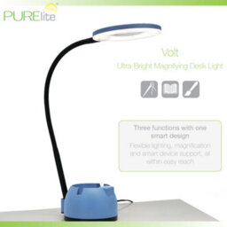 Purelite Volt Led Magnifying Table Lamp 2X Lens 450 Lumens Phone Stand And Usb Port - thumbnail 3