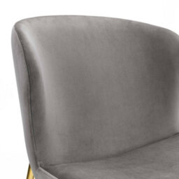 Julian Bowen Pair Of  Harper Grey Velvet Dining Chairs, Upholstered, Set Of 2, Gold Metal Legs, Height: 82 X Width: 49 X Depth: 60Cm - thumbnail 6