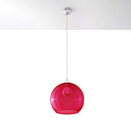 Luminosa Lighting Luminosa Ball 1 Light Glass Dome Ceiling Pendant Red, Chrome, E27