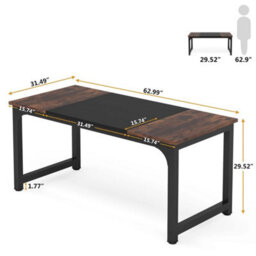 Modern Computer Desk, 63 X 31.5 Inch Large Office Desk Computer Table - thumbnail 2