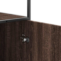 Berkfield Highboard Brown Oak 68X35X139 Cm Engineered Wood And Metal - thumbnail 8
